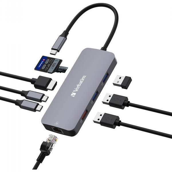 ���� ����� Verbatim USB-C Pro Multiport Hub 9