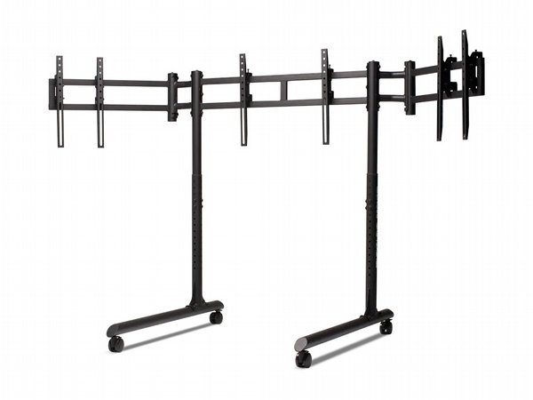 ���� �3 ����� Next Level Racing Round Tube Freestanding Triple Monitor Stand