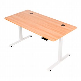 שולחן עבודה מתכוונן חשמלי דו מנועי STANDLY Z1 רגליים לבנות ופלטת עץ טבעי 140 ס"מ שולחן עבודה מתכוונן חשמלי דו מנועי STANDLY Z1 רגליים לבנות ופלטת עץ טבעי 140 ס"מ