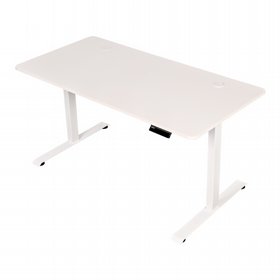 שולחן עבודה מתכוונן חשמלי דו מנועי STANDLY Z1 רגליים לבנות ופלטה לבנה 140 ס"מ שולחן עבודה מתכוונן חשמלי דו מנועי STANDLY Z1 רגליים לבנות ופלטה לבנה 140 ס"מ